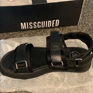Black Missguided Dad Sandals